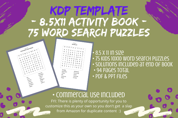 75 Kids Word Search Puzzles 10x10: A Practical Foundation for KDP Activity Books