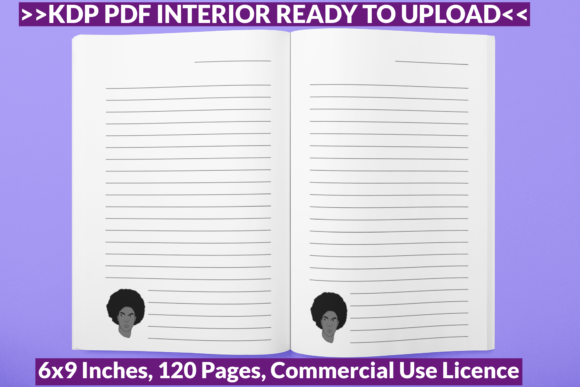 Afro Hair Man Journal Paper Ready KDP Interior