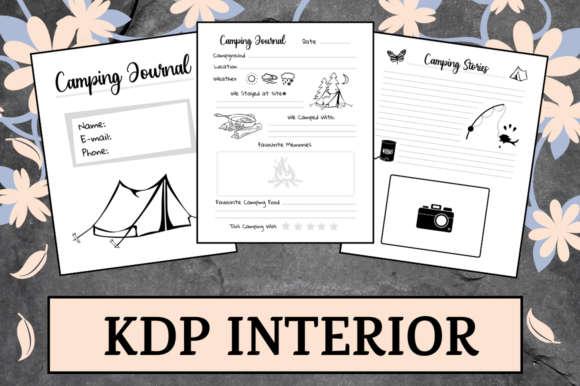 Camping Journal KDP Interior: Ready-to-Upload 8x10 Template