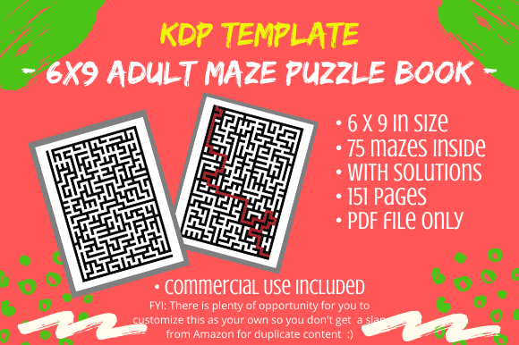 KDP - 75 Adult Mazes Puzzles Book: Building a Unique Low-Content Asset
