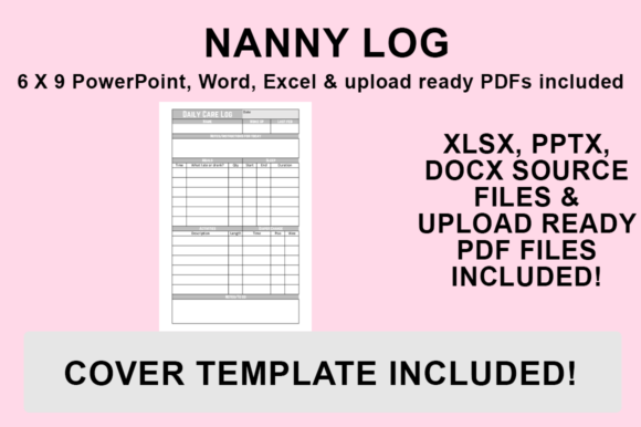 KDP Interior Nanny Log: Custom 6x9 Templates