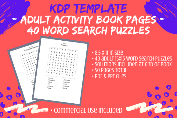 Launch Your KDP Business Faster with Editable 40-Puzzle Adult Word Search Templates